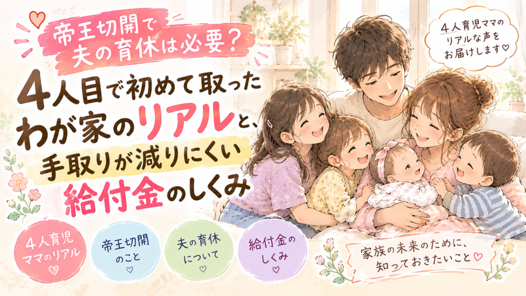 帝王切開で夫の育休は必要？4人目で初めて取ったわが家のリアルと手取りが減りにくい給付金のしくみ