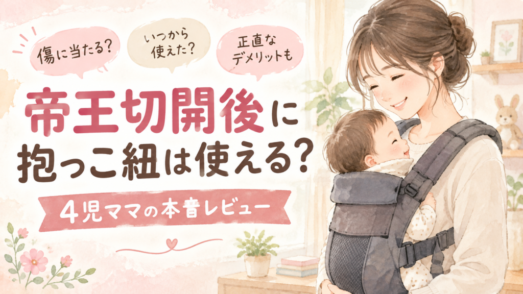 帝王切開後に抱っこ紐は使える？4児ママの本音レビュー