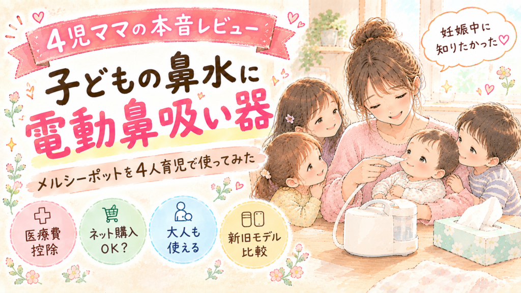 4児ママの本音レビュー。子どもの鼻水に電動鼻吸い器、メルシーポットを4人育児で使ってみた